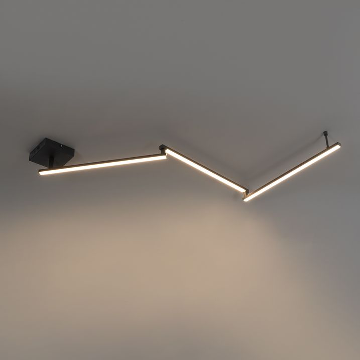 Llamba tavani e zezë 150,8 cm përfshirë LED me 3 hapa të rregullueshme - Annuschka