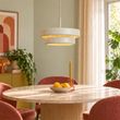 Retro-hanglamp-beige-met-metalen-kap---Ophelia