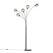 Design-Stehleuchte-schwarz-mit-Rauchglas-5-Licht---Sixties-Marmo