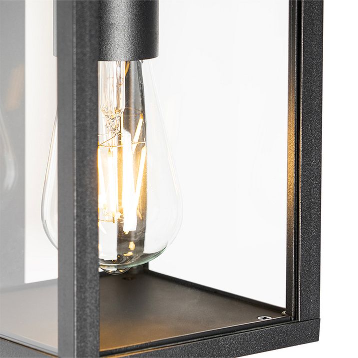 Buiten wandlantaarn zwart met licht-donker sensor IP44 - Charlois