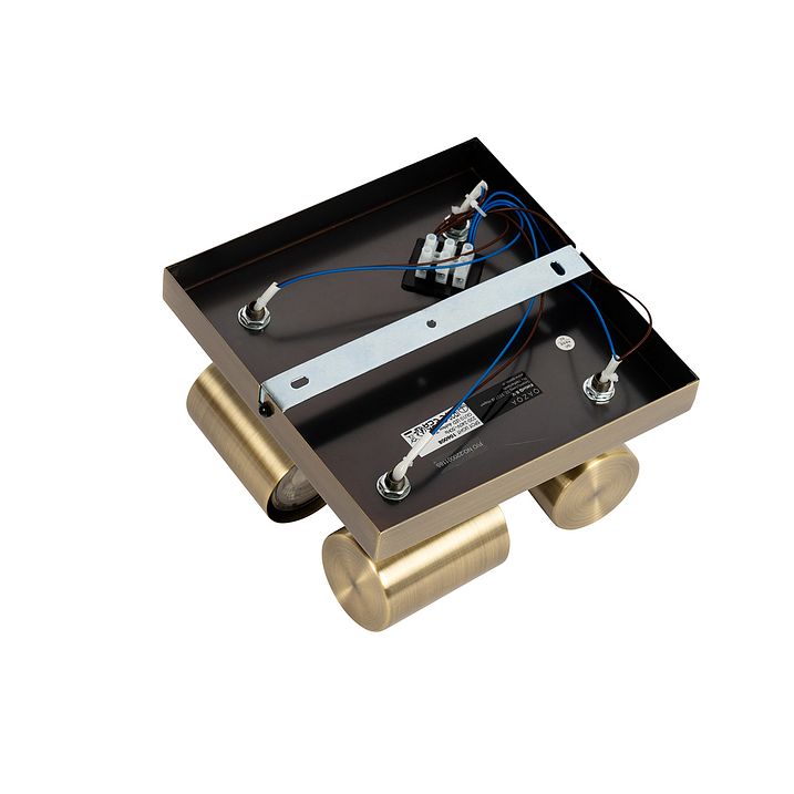 Plafoniera moderna bronzo 4 luci orientabili rettangolare - Jeana