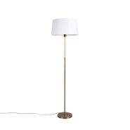 Vloerlamp-brons-met-linnen-kap-wit-45-cm-verstelbaar---Parte