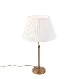 Bronzas galda lampa ar krokoto abažūru baltā krāsā 35 cm - Parte