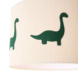 Kinder-plafondlamp-beige-met-kap-van-ribbelstof-38cm---Petit-Dino