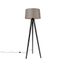 Трипод-черен-с-платнена-абажур-таупе-45-см---Tripod-Classic
