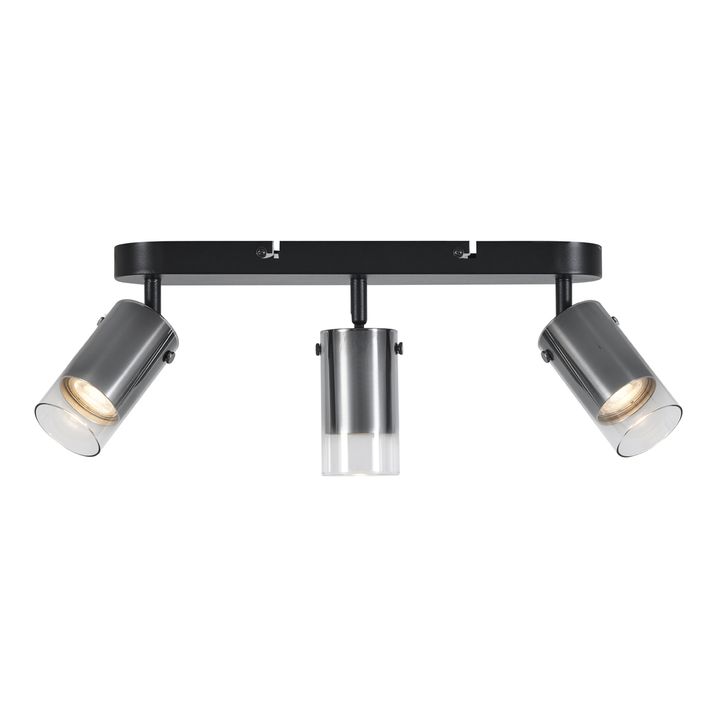 Moderner Deckenstrahler Gunmetal 3-flammig drehbar und verstellbar - Drain