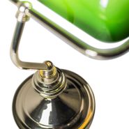 Klassisk-bordslampa/notarielampa-mässing-med-grönt-glas---Banker