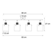 Faretto-da-soffitto-di-design-nero-con-vetro-fumé-4-luci---Domo