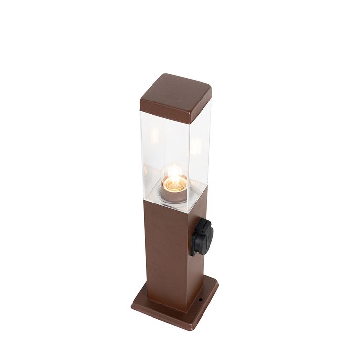 Lámpara de exterior marrón óxido 45 cm con enchufe IP44 - Malios