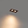 Set-mit-6-Einbaustrahlern-Dunkelbronze-Rechteckig-2-Licht-Verstellbar---Qure
