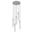 Suspension-design-chromée-avec-verre-nervuré-5-lumières---Walcott