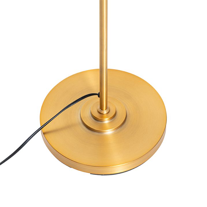 Klasická stojací lampa notáře bronzová s jantarovým sklem - Banker