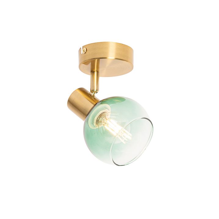Art Deco Spotlight Gold with Green Glass - Vidro