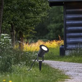 Moderner Gartenstrahler schwarz inkl. LED verstellbar mit Kabel und Stecker 250cm IP65 - Basic