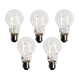 Set de 5 becuri LED E27 A60 cu senzor crepuscular 2,5W 250 lm 2200K