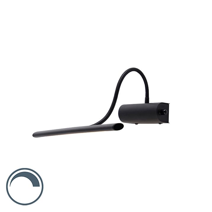 Applique murale design noire 32 cm avec LED et variateur - Tableau