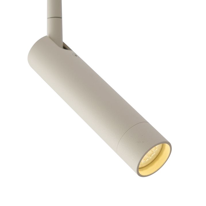 Faretto moderno beige e bianco per sistema a binario monofase - Iconic Ivy