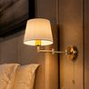 Aplique de pared bronce con capota blanca y brazo regulable - Ladas Deluxe