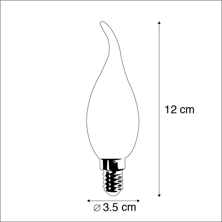 Set mit 5 E14 dimmbaren LED-Filament-Kerzenlampen F35 matt 3W