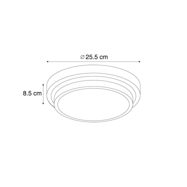 Moderné stropné svietidlo sivohnedé s bielou farbou 25 cm IP44 - Walden