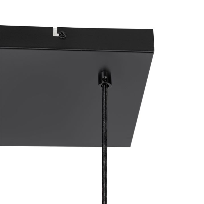 Design hanglamp zwart met smoke glas 4-lichts  - Chico