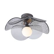 Plafoniera-di-design-argento-con-vetro-fumé-a-coste---Kemner