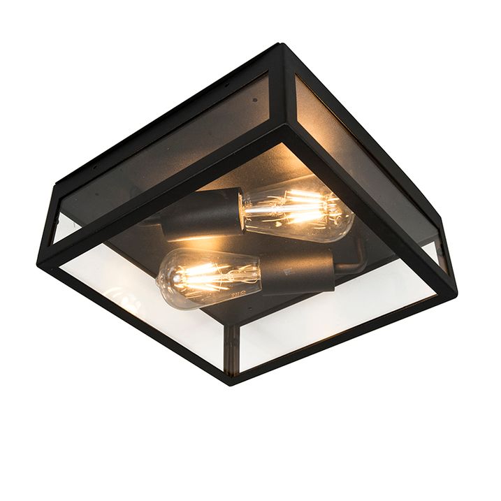 Lampă industrială de exterior cu 2 lumini neagră - Rotterdam