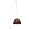 Cavalux Pendant Lamp: Black Fitting, Brown Shade with White Interior, and Plug - 31.5cm