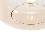 Art-Deco-pendellampa-svart-med-bärnstensglas---Bizle