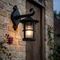 Klasična zidna baštenska lampa crna IP44 - Herb