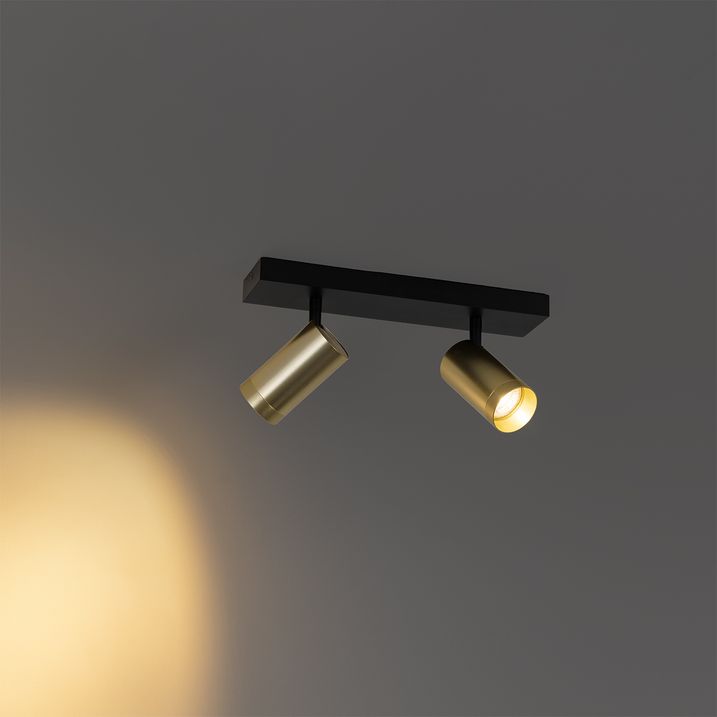 Ceiling Spotlight Black with Gold Adjustable 2-Light - Jeana Luxe
