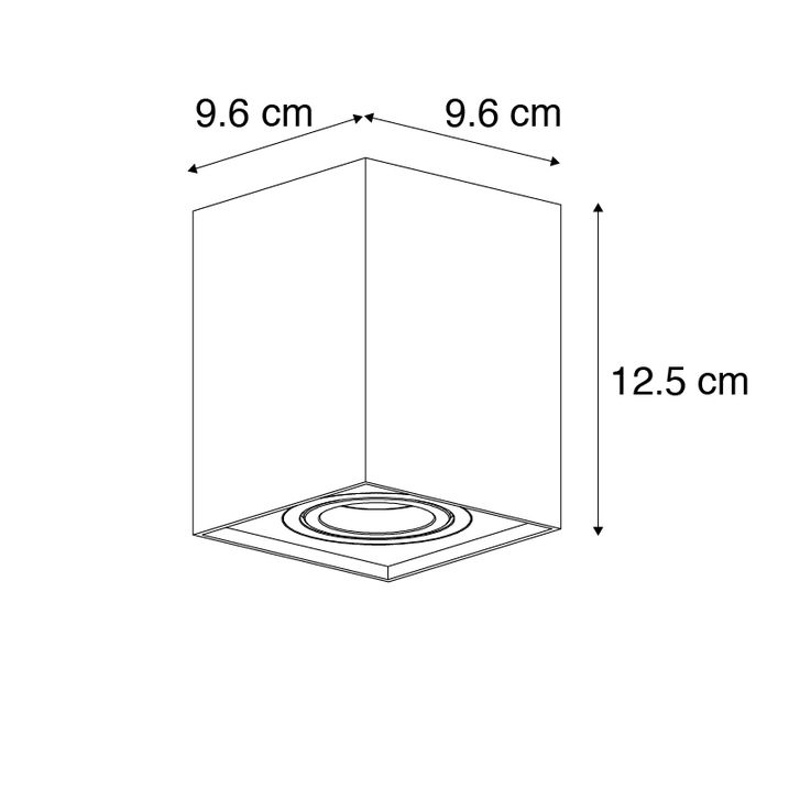 Moderne opbouwspot zwart draai- en kantelbaar - Quadro 1 Up