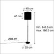 Lampadaire-or/laiton-avec-abat-jour-en-velours-noir-40/40-cm---Parte