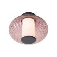 Design-Deckenleuchte-schwarz-28cm-mit-violettem-Glas-inkl.-LED-3-Stufen-Dimmbar---Margherite