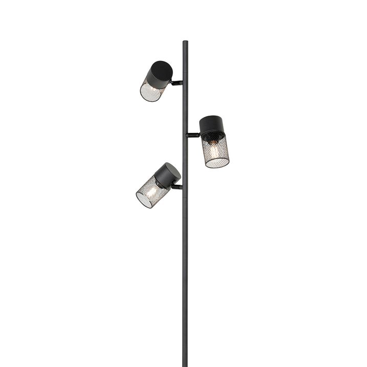 Industrial Floor Lamp Black 3-Light - Jim