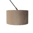 Hengende-lampe-svart-med-taupe-fløyelskjerm-med-gull-35-cm---Blitz