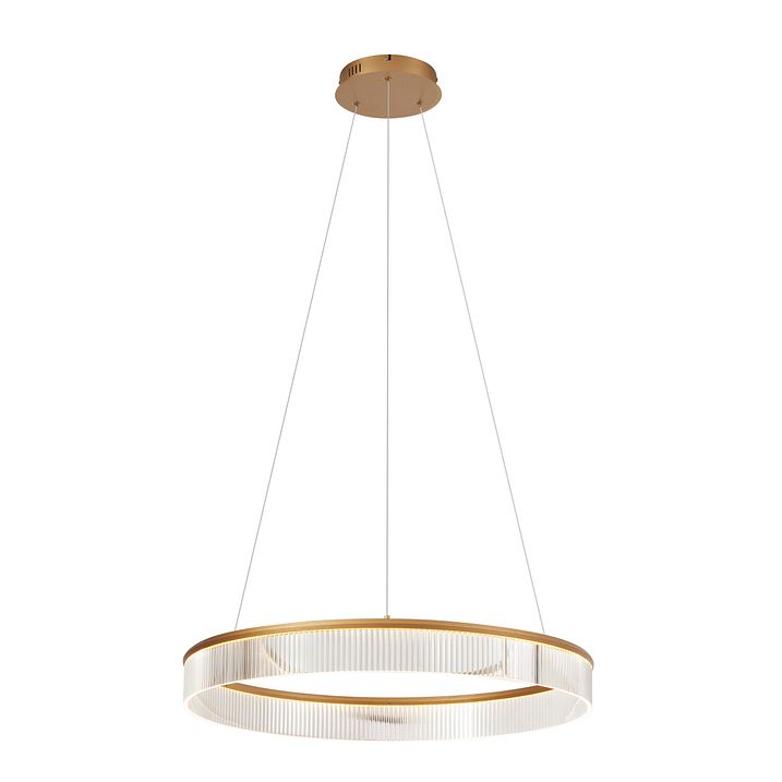 Sodobna viseča svetilka medenina 78cm vklj. LED 3-stopenjsko zatemnjevanje - Anello Chandelier