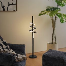 Disainpõrandalamp must koos hämardatava LED-iga ja 3-astmelise lülitiga - Rolla