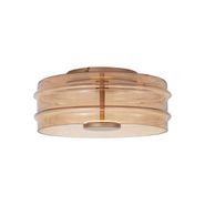 Dizajnerska-plafonska-lampa-od-mesinga-sa-braon-staklom,-uključujući-LED-sa-3-nivoa-zatamnjenja---Meadow