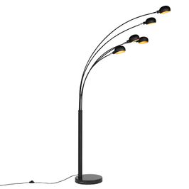 Design-golvlampa-svart-5-ljus---Sixties-Marmo