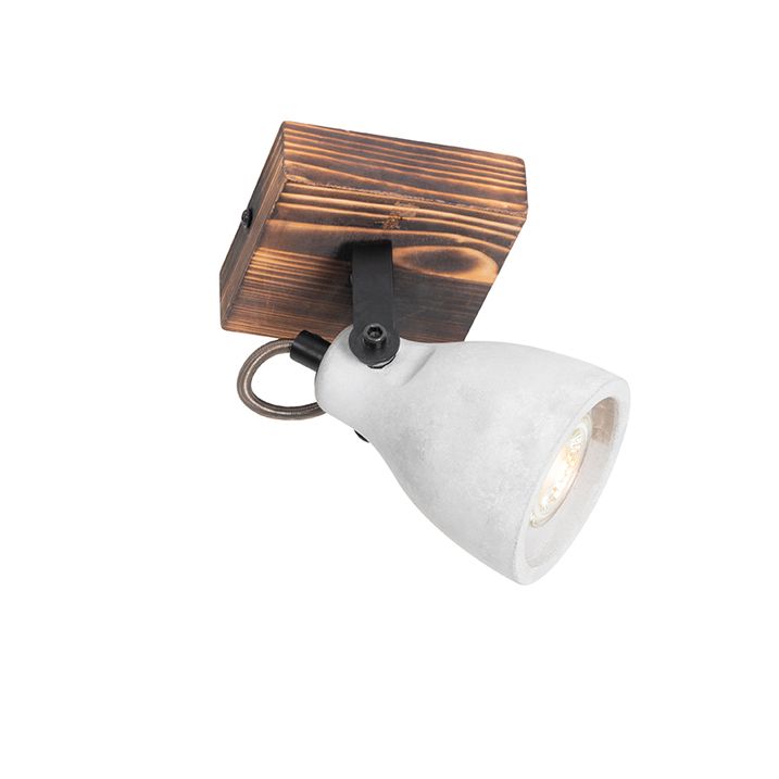 Faretto da soffitto industriale legno con cemento - Creto