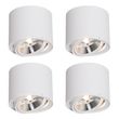 Set-of-4-Modern-Ceiling-Spotlights-White-Rotatable-and-Tiltable-AR111---Rondoo-Up