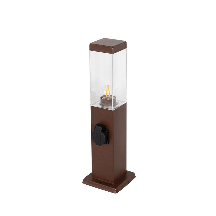 Lámpara de exterior marrón óxido 45 cm con enchufe IP44 - Malios