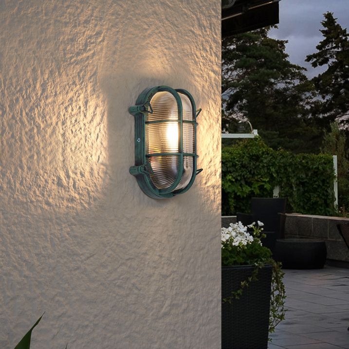 Utendørs Vegglampe Grønn Oval IP44 - Noutica