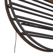 Modern-Wall-Lamp-Black-with-Round-Wood-Incl.-LED---Wine-Rack