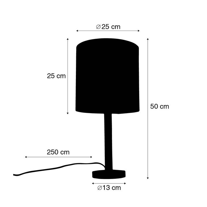 Rustikální stolní lampa dřevěná s bílým stínítkem - Mels