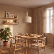 Japandi-Pendant-Lamp-Beige-with-Linen-Shade-50cm---Fedde