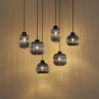 Smart-Pendant-Lamp-Black-with-Smoke-Glass-6-Lights-Incl.-WiFi-A60---Ana