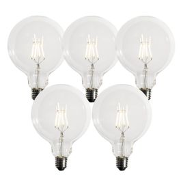 Set of 5 E27 Dimmable LED Bulbs G125 5W 450 lm 3000K