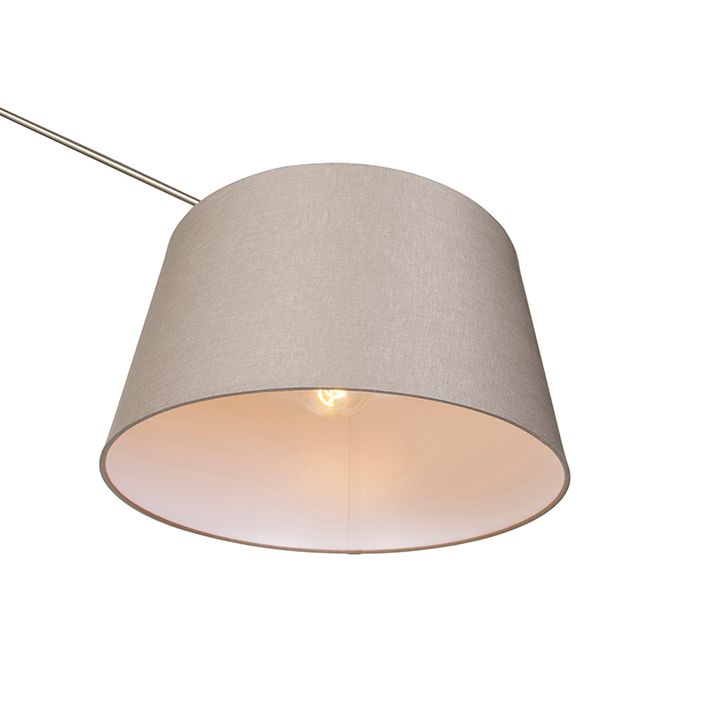 Moderna podna lampa čelična sa sjenilom taupe 45 cm - Urednik